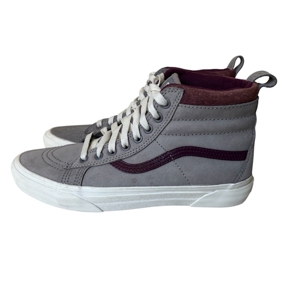 Vans Unisex Sk8 MTE High Top Suede Sneakers Shoes Frost Gray Prune M8 W9.5 EUC‎
